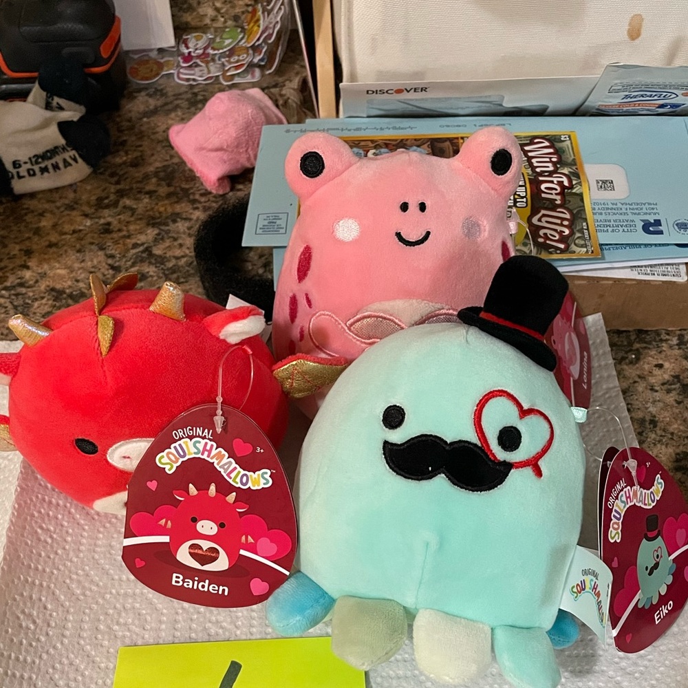 Squishmallows Valentine’s Day Bundle - limited edition Baiden, Eiko, Lonina
